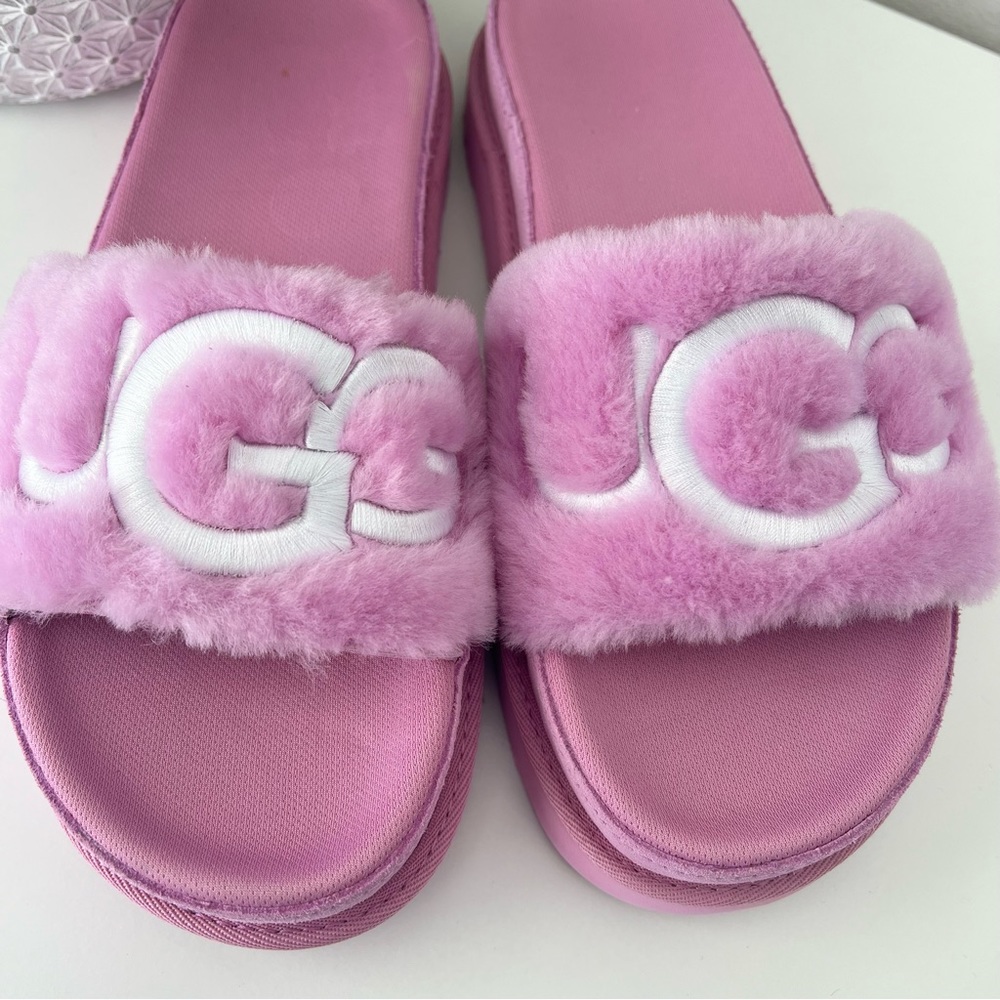 UGG Fur Slide Sandals - Picture 3 of 10